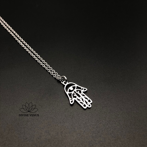 Hamsa Necklace | Stainless Steel Jewelry - Picture 6 of 11